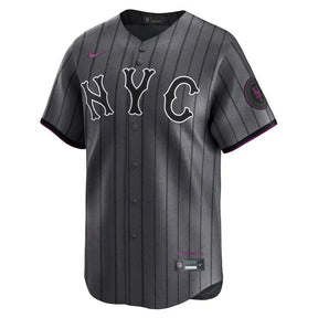 Jersey MLB New York Mets Nike Graphite Torcedor Masculina Francisco Lindor 12 Grafite