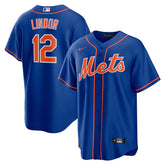 Jersey MLB New York Mets Nike II Torcedor Masculina Azul Francisco Lindor 12