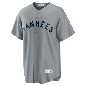 Jersey MLB New York Yankees Nike Away Cooperstown Collection Torcedor Masculina Cinza Babe Ruth 3