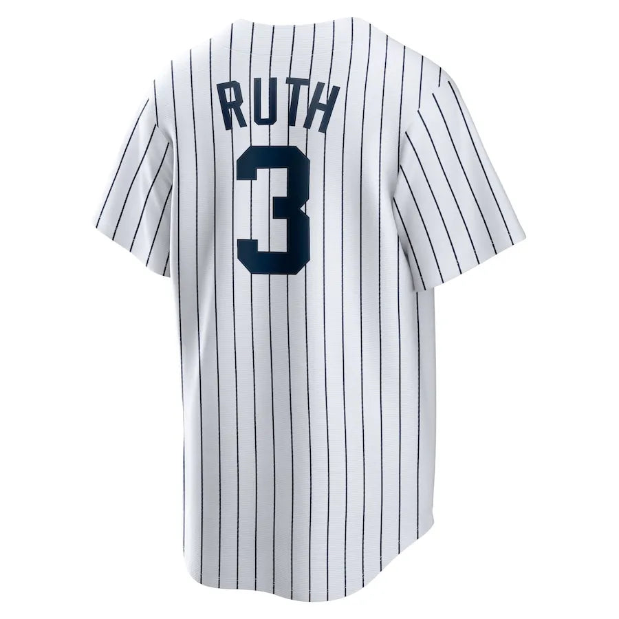 Jersey MLB New York Yankees Nike Home Cooperstown Collection Torcedor Masculina Branca Babe Ruth 3