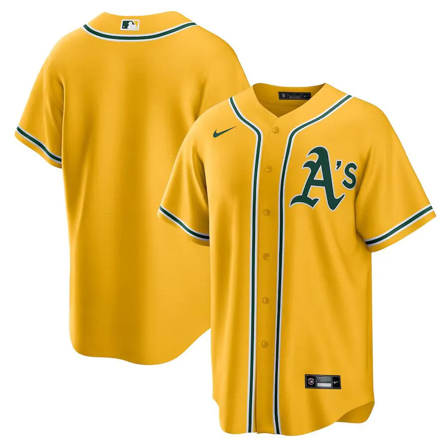 Jersey MLB Oakland Athletics Nike Alternate Torcedor Masculina Amarela