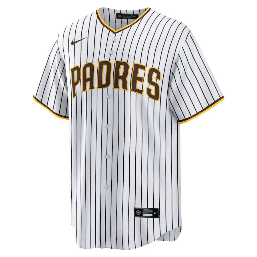 Jersey MLB San Diego Padres Nike Home Torcedor Masculina Listrada Branca