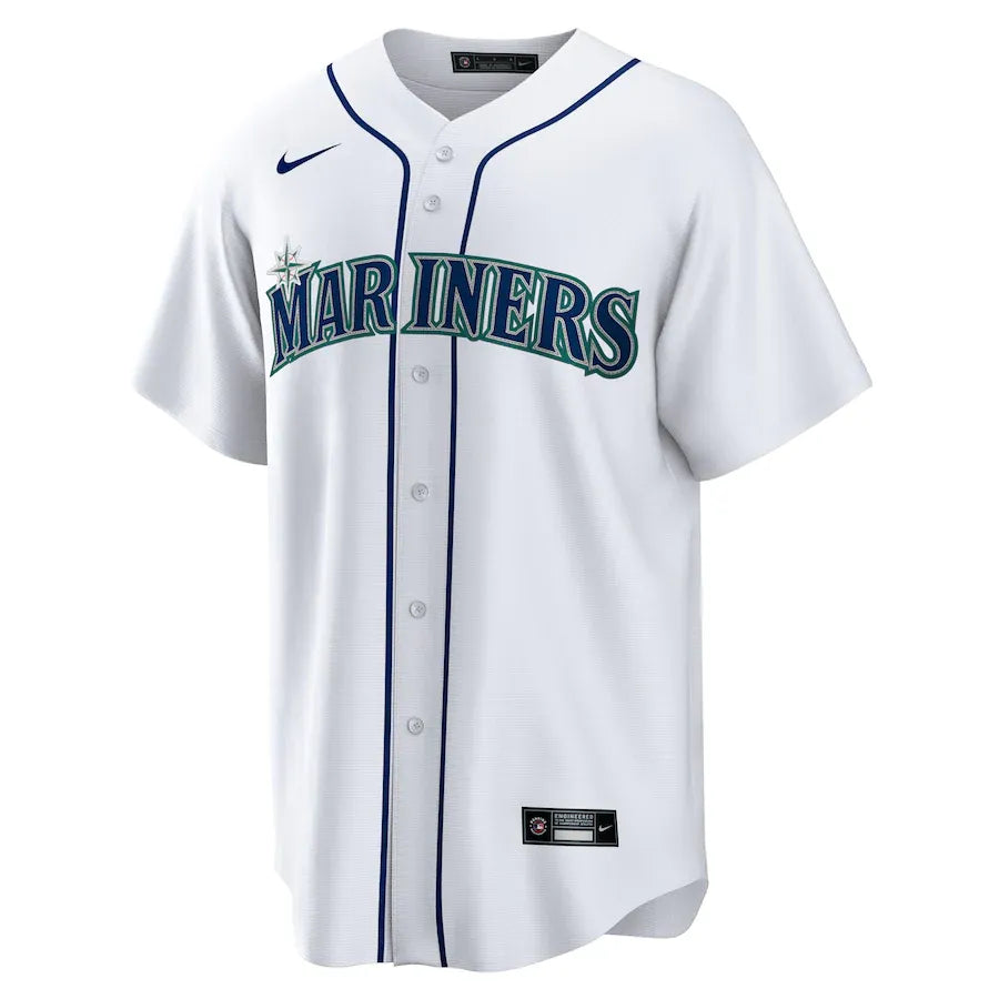 Jersey MLB Seattle Mariners Nike Home Torcedor Masculina Branca Julio Rodriguez 44