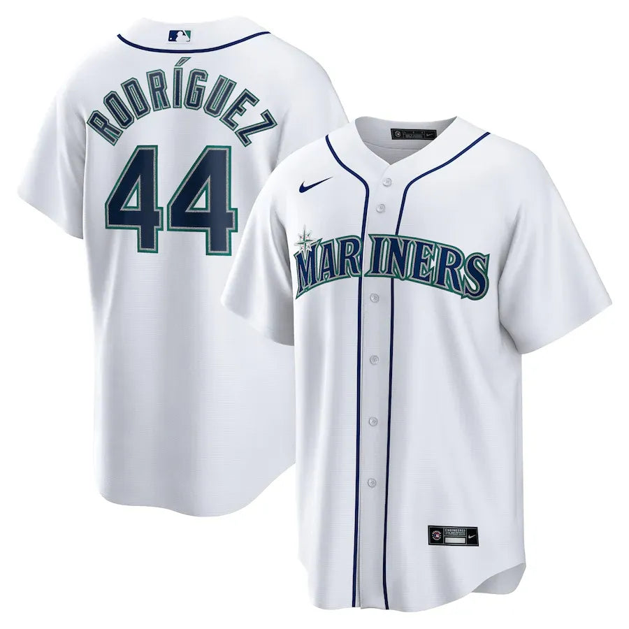 Jersey MLB Seattle Mariners Nike Home Torcedor Masculina Branca Julio Rodriguez 44
