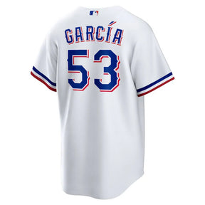 Jersey MLB Texas Rangers I Nike Torcedor Masculina Branca Adolis Garcia 53