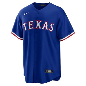 Jersey MLB Texas Rangers II Nike Torcedor Masculina Azul Jacob deGrom 48