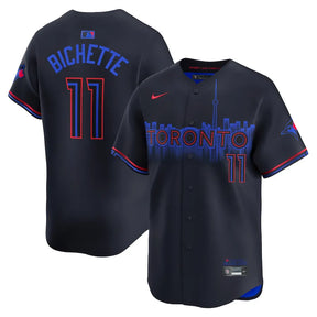 Jersey MLB Toronto Blue Jays Nike City Connect Torcedor Masculina Azul Marinho Bo Bichette 11