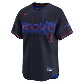 Jersey MLB Toronto Blue Jays Nike City Connect Torcedor Masculina Azul Marinho Bo Bichette 11