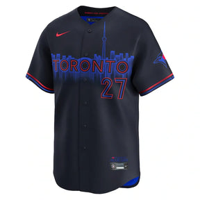 Jersey MLB Toronto Blue Jays Nike City Connect Torcedor Masculina Azul Marinho Vladimir Guerrero Jr. 27