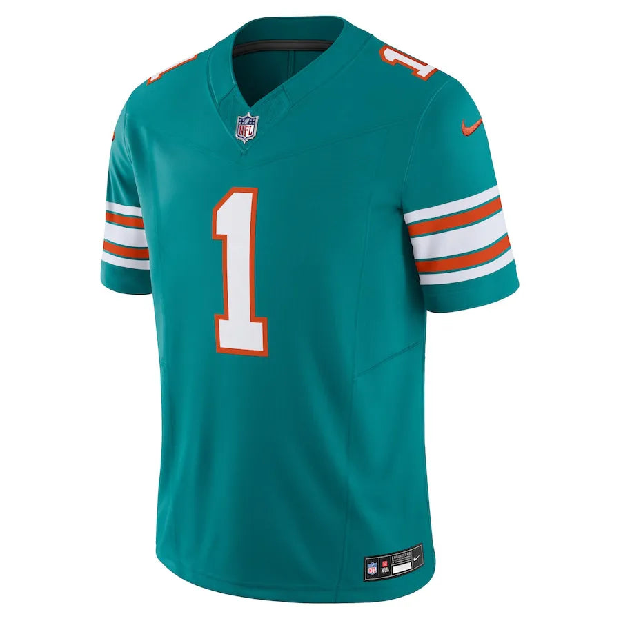 NFL Miami Dolphins Acqua  Limited Jersey Tua Tagovailoa 1 Ciano Masculina