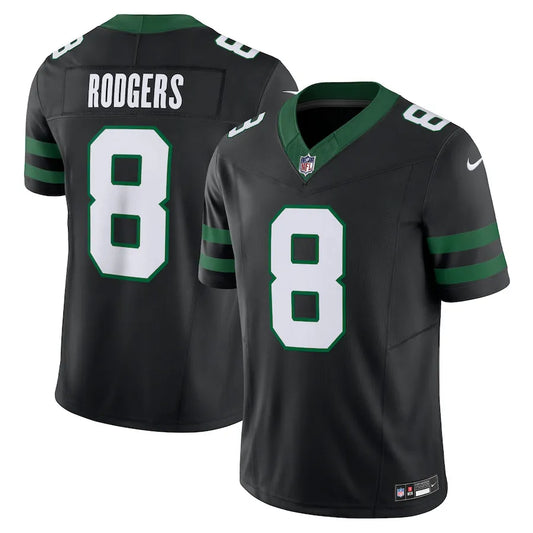 NFL New York Jets Black Aaron Rodgers 8  Legacy Jersey Preta