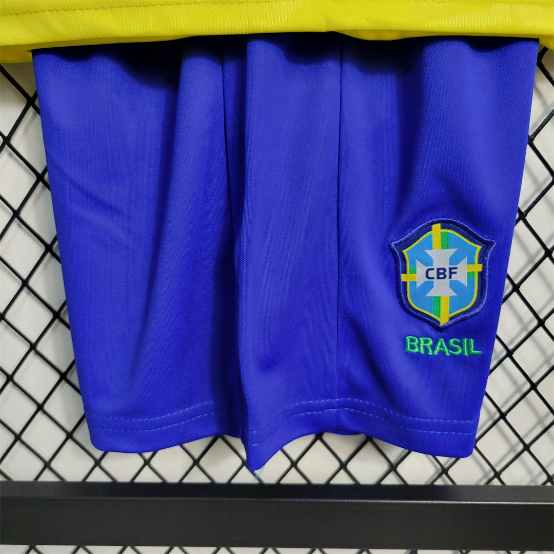 Brazil Home Retro Kids Kit 2023/24
