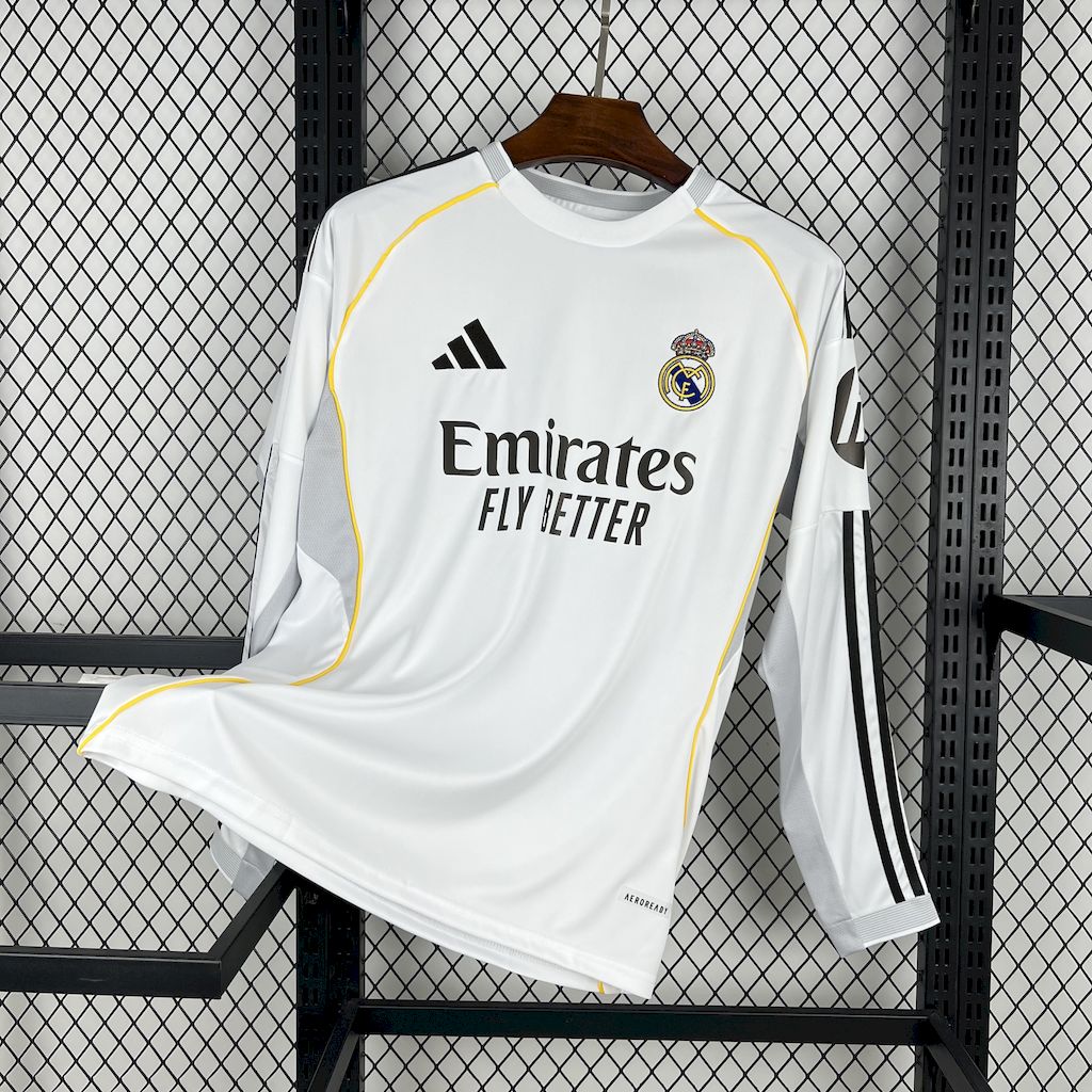 Real Madrid 2025/26 Home Long Sleeves Jersey