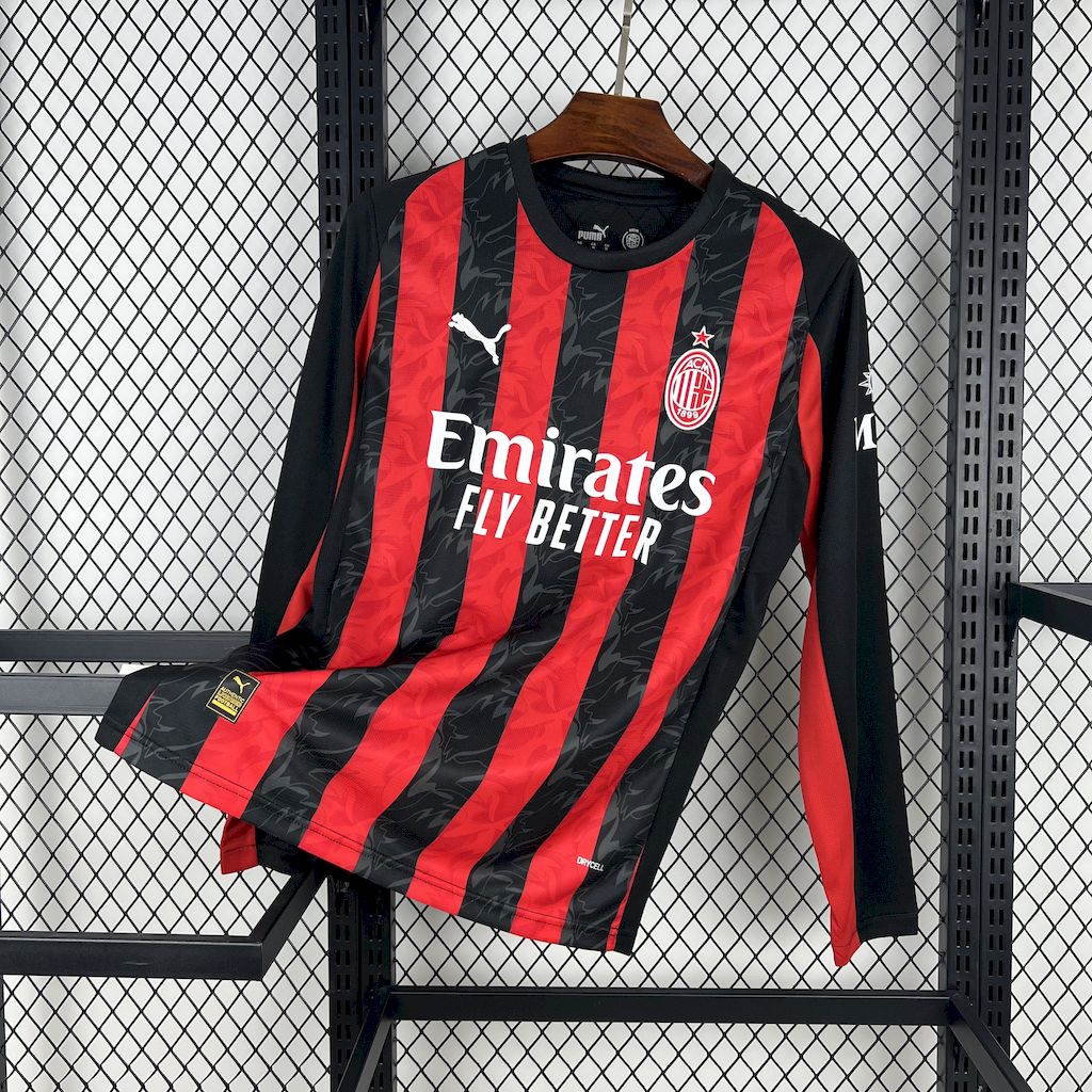 AC Milan 2025/26 Home Long Sleeves Jersey