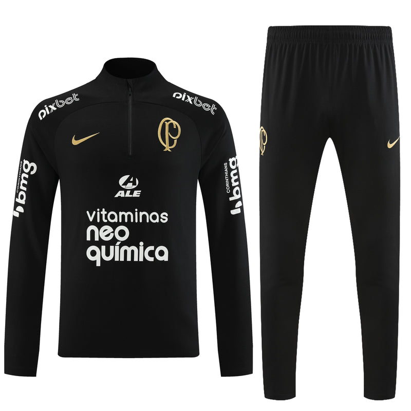 Conjunto de Treino Corinthians Preto 23/24 com Ziper - Nike