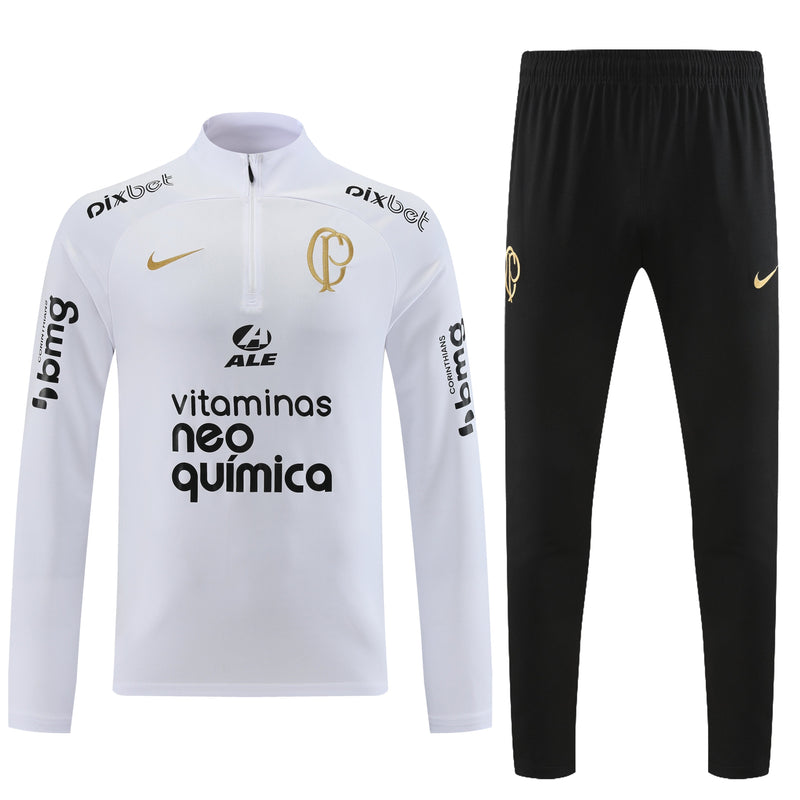 Conjunto de Treino Corinthians Branco 23/24 com Ziper - Nike