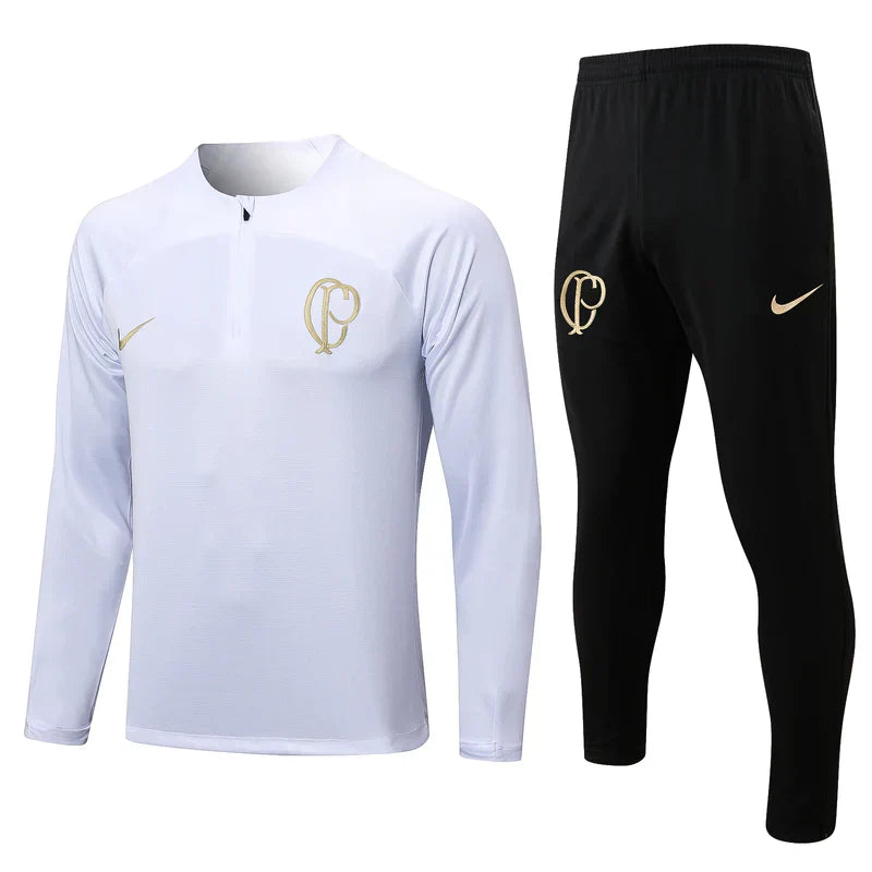 Conjunto de Treino Corinthians Branco 23/24 com Ziper - Nike