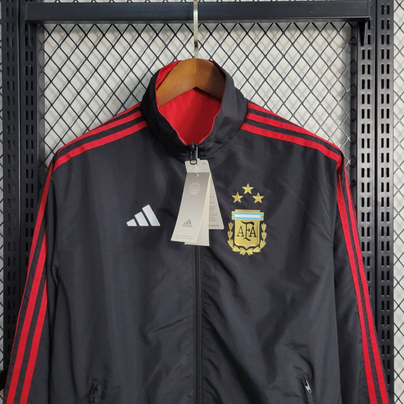 Jaqueta Corta Vento Argentina Dupla Face RedBlack Edition 2023 - Adidas