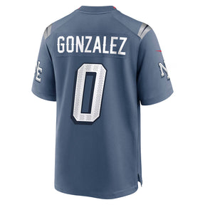 Christian Gonzalez New England Patriots 2025 Rivalries Collection Game Jersey - NFL Storm Blue
