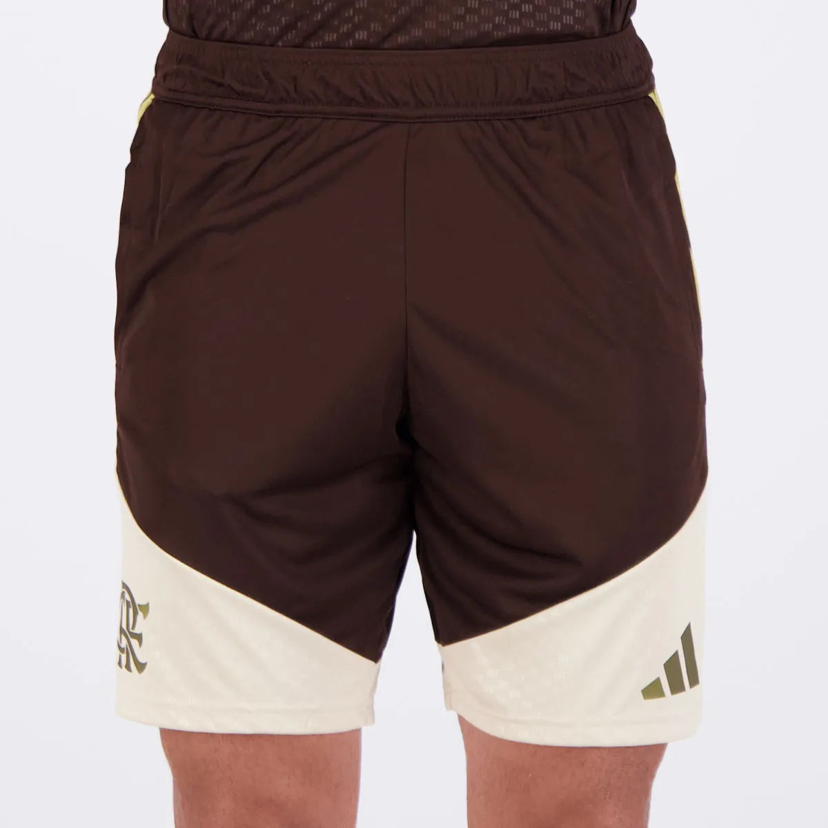 Shorts Adidas Flamengo Treino 2026 Marrom e Bege