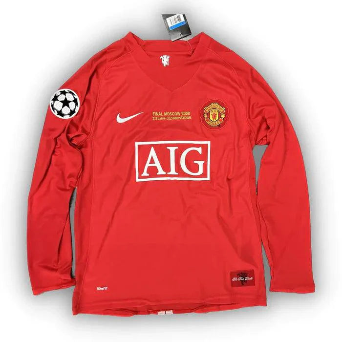 Retro Manchester United Long-sleeve Home Jersey 2007/08