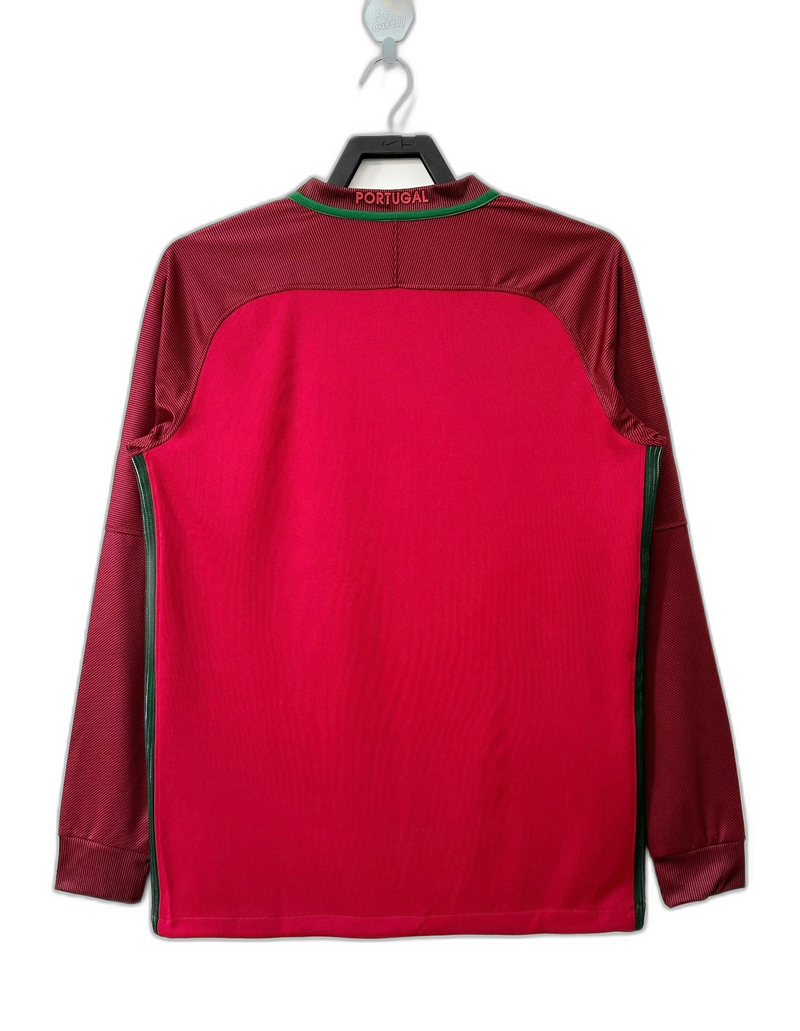 Portugal 2016 I Home Jersey - Long Sleeve Retro Version