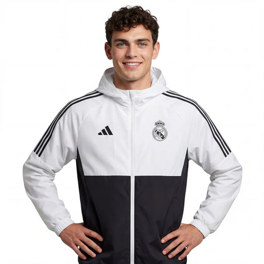 Windbreaker Real Madrid 24/25 - Black White - Jersey Zone